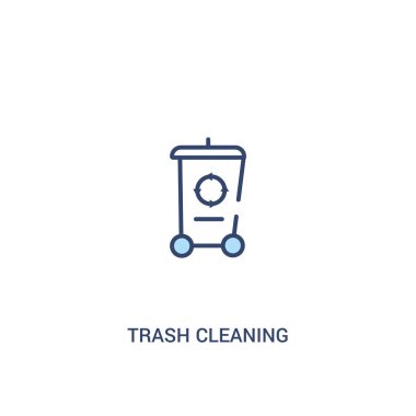 çöp temizleme kavramı 2 renkli simgesi. basit çizgi elemanı illus