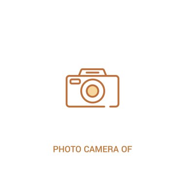 yuvarlak kare şekil kavramı 2 renkli simge fotoğraf kamerası. Sım