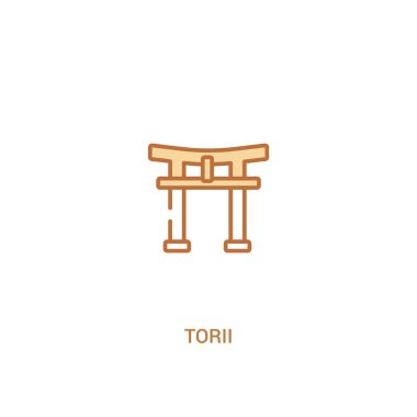 torii kavramı 2 renkli simge. basit çizgi elemanı illüstrasyon. 