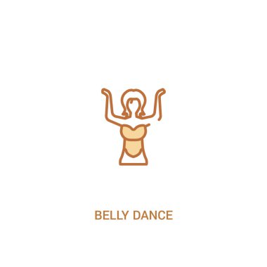 göbek dans konsepti 2 renkli simge. basit çizgi elemanı illustra