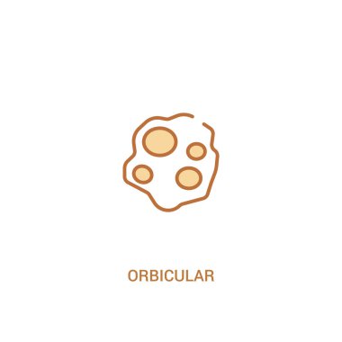 orbiküler kavram 2 renkli simge. basit satır elemanı illustrati