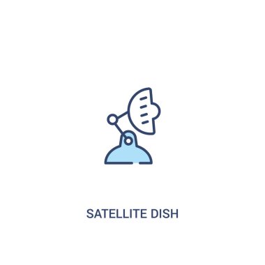 uydu çanak kavramı 2 renkli simgesi. basit çizgi elemanı illus