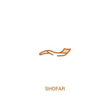 shofar kavramı 2 renkli simge. basit çizgi elemanı illüstrasyon.