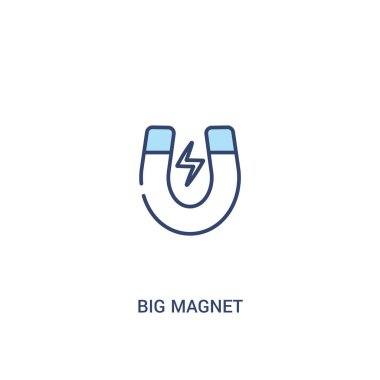 büyük mıknatıs kavramı 2 renkli simge. basit satır öğesi illustrat