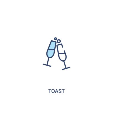tost kavramı 2 renkli simgesi. basit çizgi elemanı illüstrasyon. 