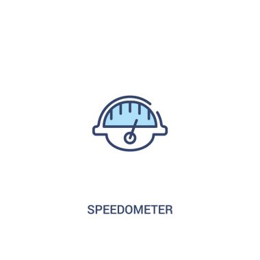 speedometer kavramı 2 renkli simgesi. basit çizgi elemanı illustra