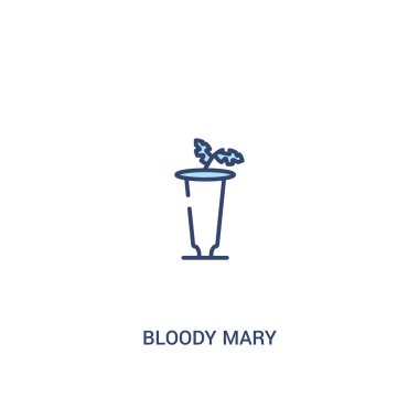 bloody mary kavramı 2 renkli simge. basit çizgi elemanı illustra