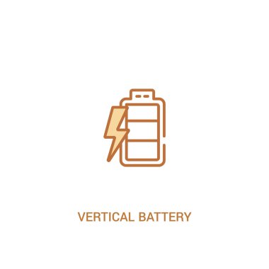 üç çubuk kavramı 2 renkli simgesi ile dikey pil. Basit 
