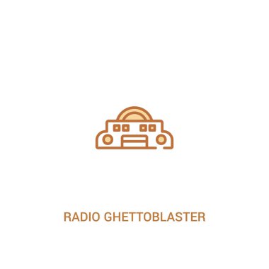radyo gettoblaster kavramı 2 renkli simgesi. basit satır öğesi 