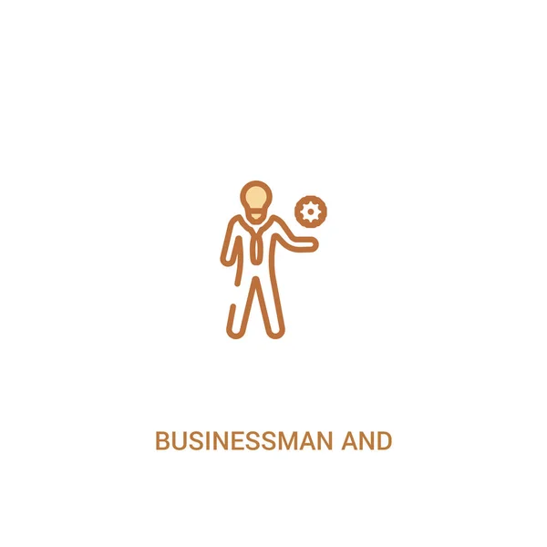 Hombre de negocios y el concepto de estrategia 2 icono de color. línea simple ele — Vector de stock