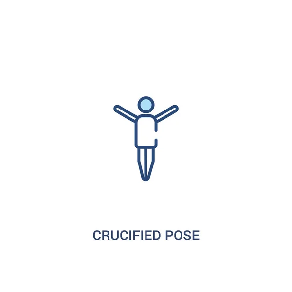 Crucificado pose concepto 2 icono de color. línea simple elemento illus — Vector de stock