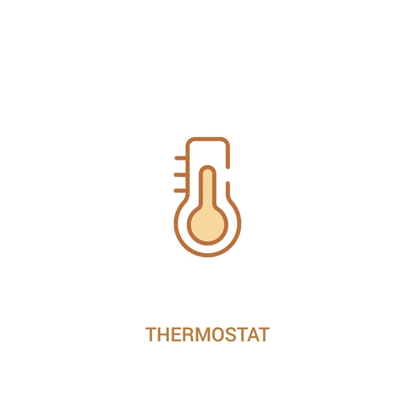 Thermostat concept 2 icône de couleur. simple illustration d'élément de ligne — Image vectorielle