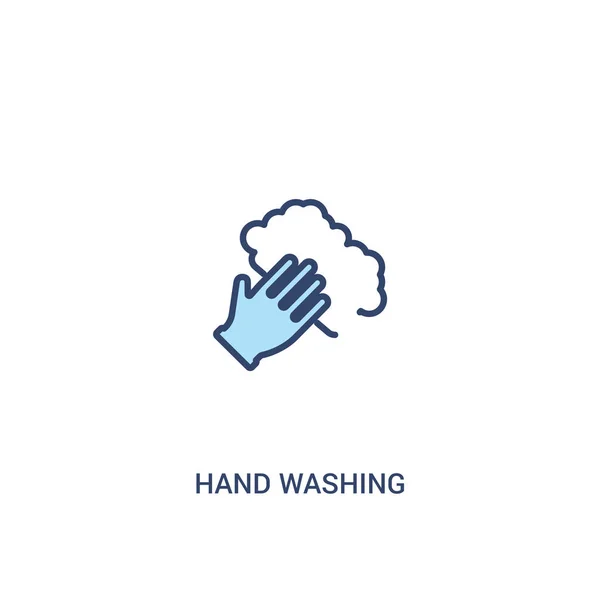 Concept de lavage des mains 2 icône de couleur. élément de ligne simple illustr — Image vectorielle