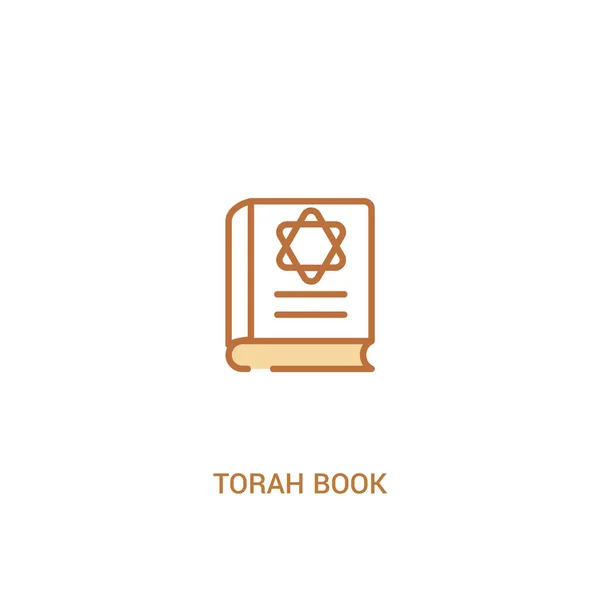 Torah book concept 2 colored icon. simple line element illustrat — Stock Vector