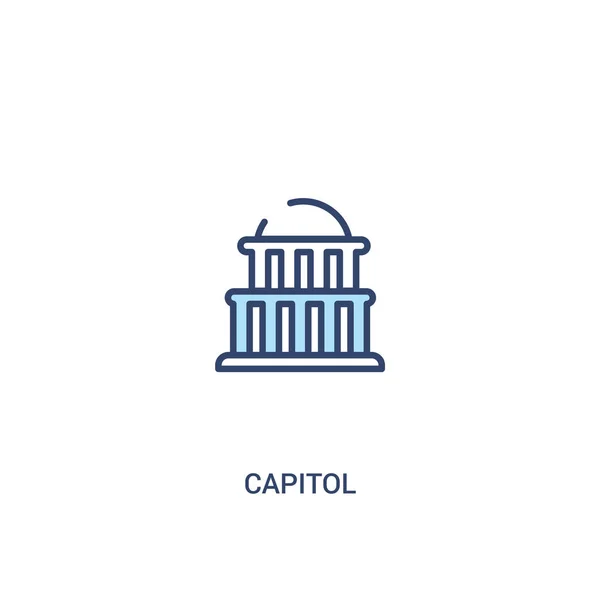 Capitol kavramı 2 renkli simge. basit çizgi elemanı illüstrasyon — Stok Vektör