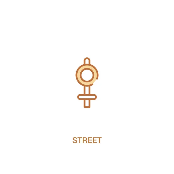 거리 개념 2 컬러 아이콘. 간단한 선 요소 그림. — 스톡 벡터