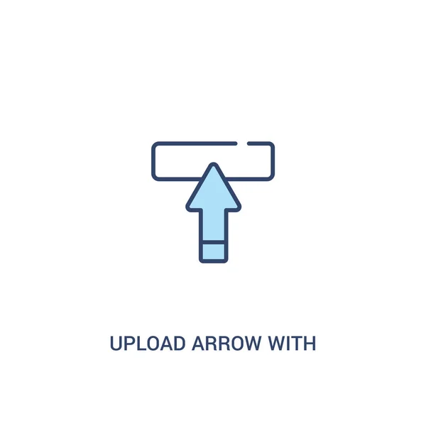 Upload pijl met bar concept 2 gekleurd pictogram. eenvoudige lijn elemen — Stockvector