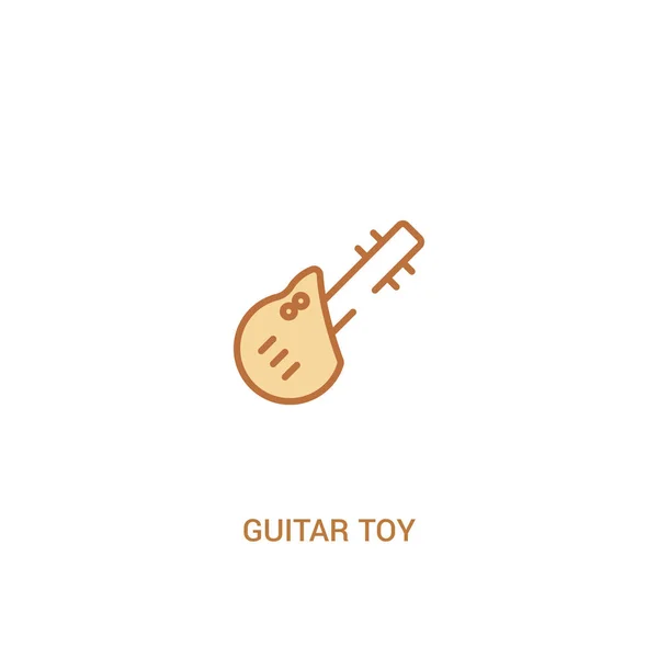 Concepto de juguete de guitarra 2 icono de color. elemento de línea simple illustrat — Vector de stock