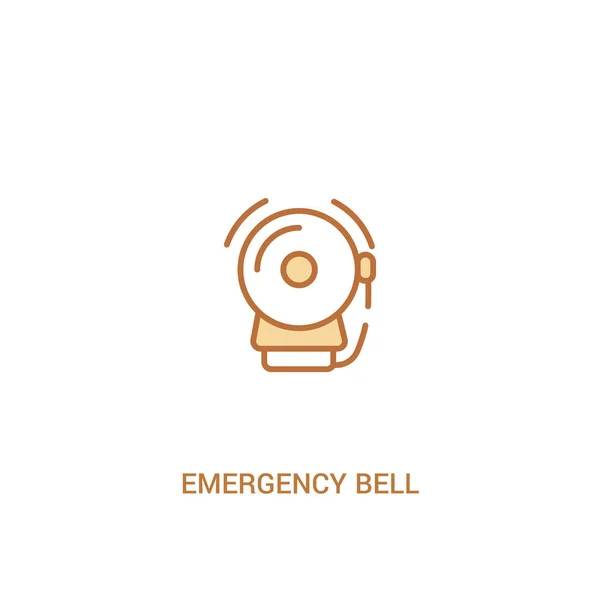 Concepto de campana de emergencia 2 icono de color. línea simple elemento illus — Archivo Imágenes Vectoriales