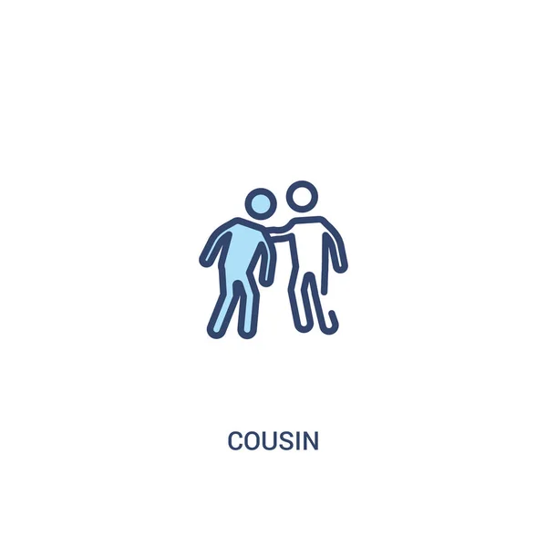 Cousin Konzept 2 farbiges Symbol. einfache Linienelement-Illustration. — Stockvektor