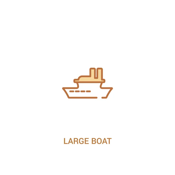 Grand concept de bateau 2 icône de couleur. simple illustration d'élément de ligne — Image vectorielle