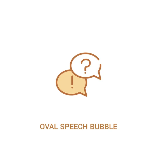 Concepto de burbuja de voz ovalada 2 icono de color. elemento de línea simple i — Vector de stock