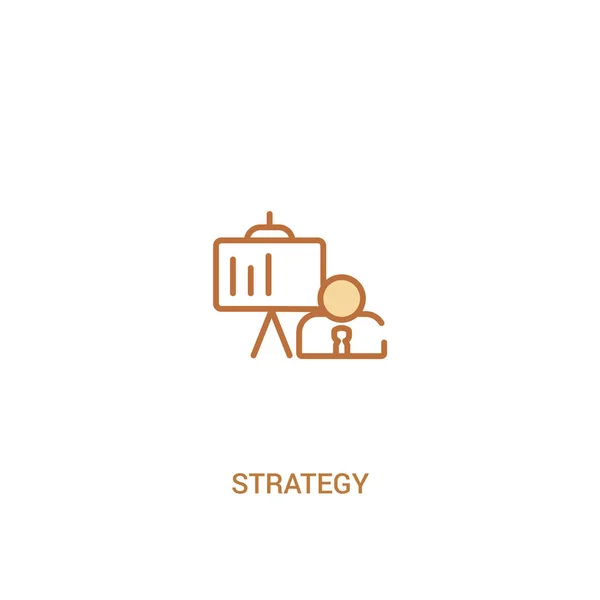 Στρατηγική έννοια 2 έγχρωμο εικονίδιο. απλό στοιχείο γραμμής illustratio — Διανυσματικό Αρχείο