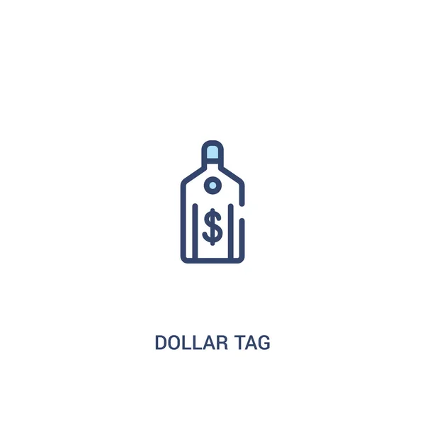 Concept de balise dollar 2 icône de couleur. simple illustration d'élément de ligne — Image vectorielle