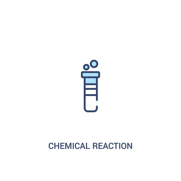 Kimyasal reaksiyon kavramı 2 renkli simgesi. basit satır elemanı il — Stok Vektör