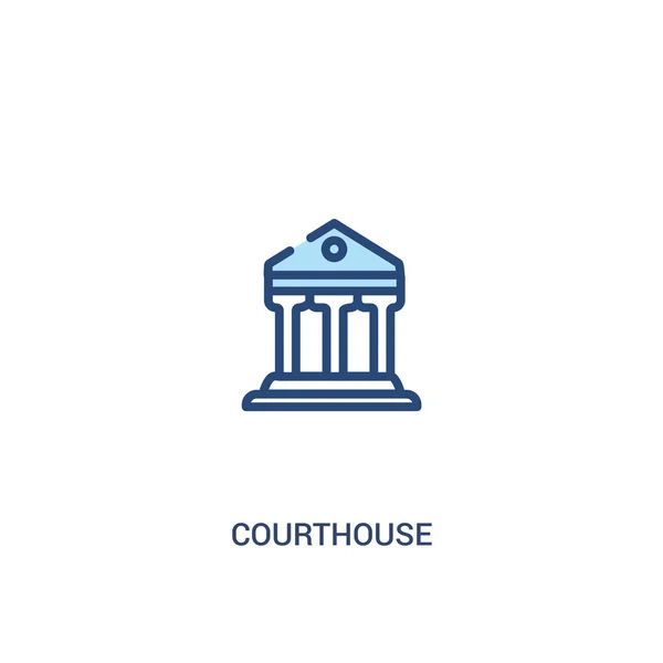 Conceito tribunal 2 ícone colorido. elemento de linha simples ilustrat — Vetor de Stock