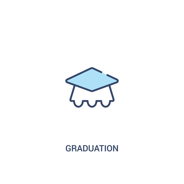 Conceito de graduação 2 ícone colorido. elemento de linha simples ilustrat — Vetor de Stock