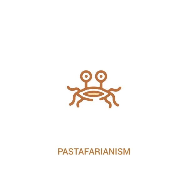 Pastafarianisme concept 2 icône de couleur. élément de ligne simple illus — Image vectorielle