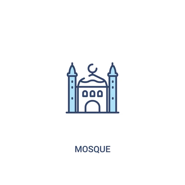 Concetto di moschea 2 icona colorata. illustrazione semplice degli elementi di linea . — Vettoriale Stock