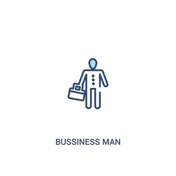 Bussiness man concept 2 colored icon. simple line element illust — Stock Vector