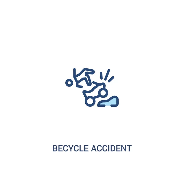 Becycle incidente concetto 2 icona colorata. linea semplice elemento ill — Vettoriale Stock