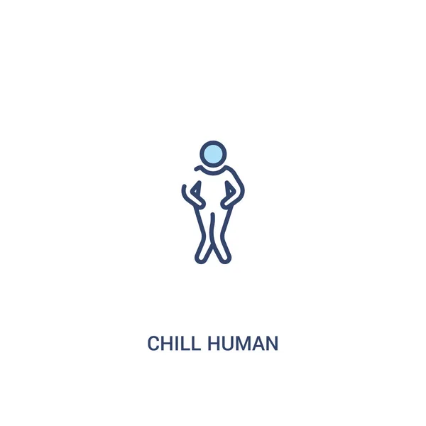 Холодная человеческая концепция 2 цветная икона. простая иллюстрация элемента строки — стоковый вектор