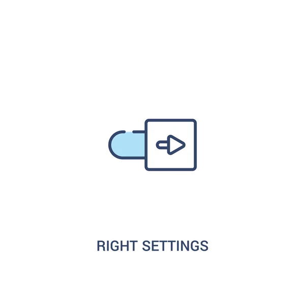 Richtige Einstellungen Konzept 2 farbiges Symbol. einfaches Linienelement illus — Stockvektor