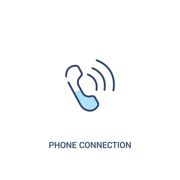 Concepto de conexión de teléfono 2 icono de color. elemento de línea simple mal — Vector de stock