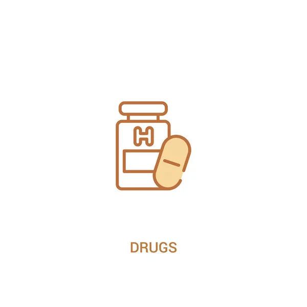 Drugs concept 2 gekleurd icoon. eenvoudige illustratie van het lijn element. — Stockvector