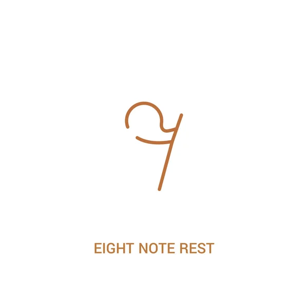 Concept de repos à huit notes icône de couleur 2. élément de ligne simple illu — Image vectorielle