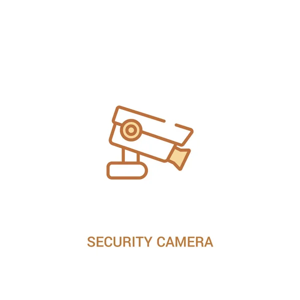 Concept de caméra de sécurité 2 icône de couleur. élément de ligne simple illu — Image vectorielle