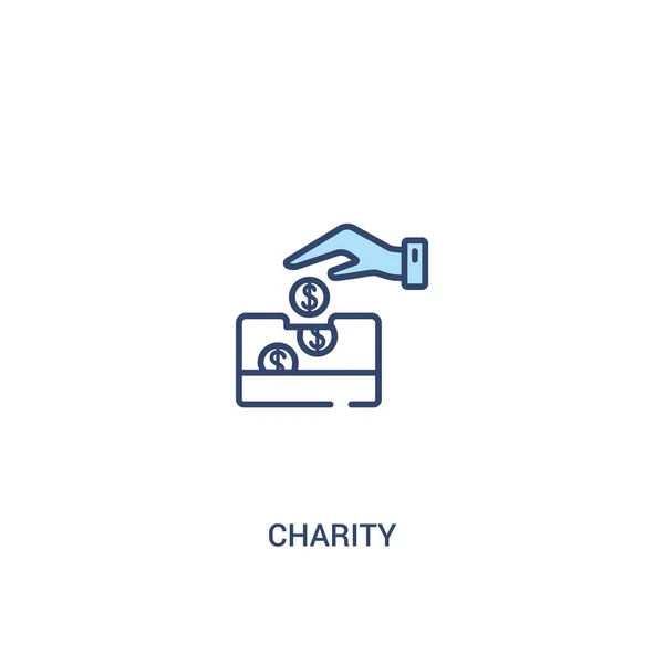 Concepto de caridad 2 icono de color. ilustración simple elemento de línea — Vector de stock