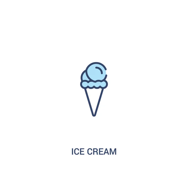Conceito de sorvete 2 ícone colorido. elemento de linha simples ilustrati — Vetor de Stock