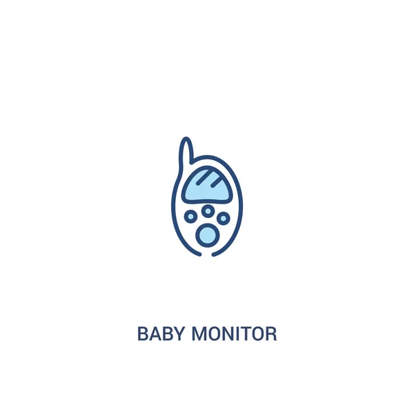 Koncepcja monitora Baby 2 kolorowa ikona. prosty element liniowy ilustr — Wektor stockowy