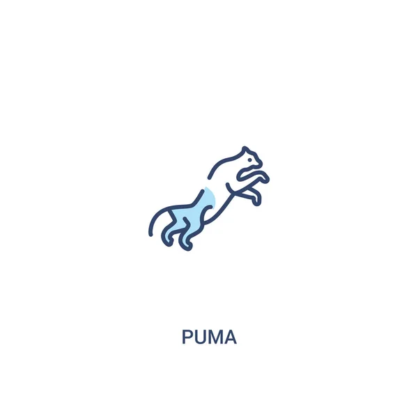 Puma koncept 2 Barevná ikona. jednoduchá čára ilustrace. O — Stockový vektor
