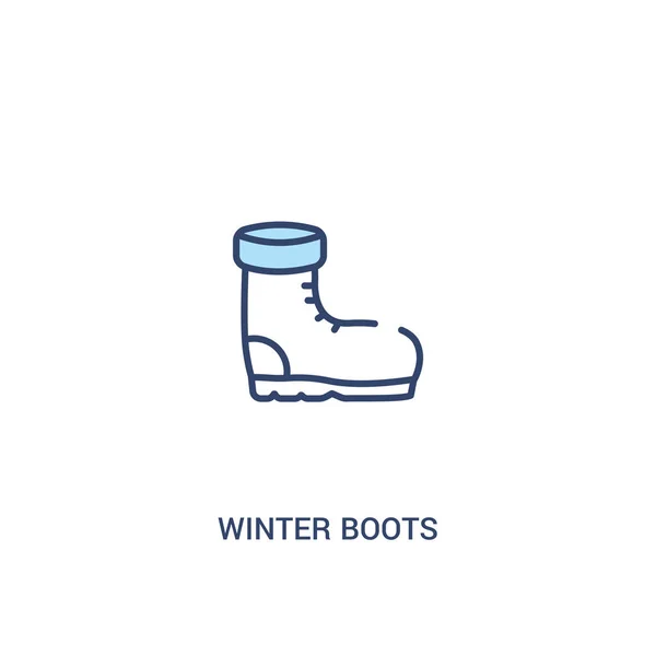 Inverno botas conceito 2 ícone colorido. elemento de linha simples illustr — Vetor de Stock