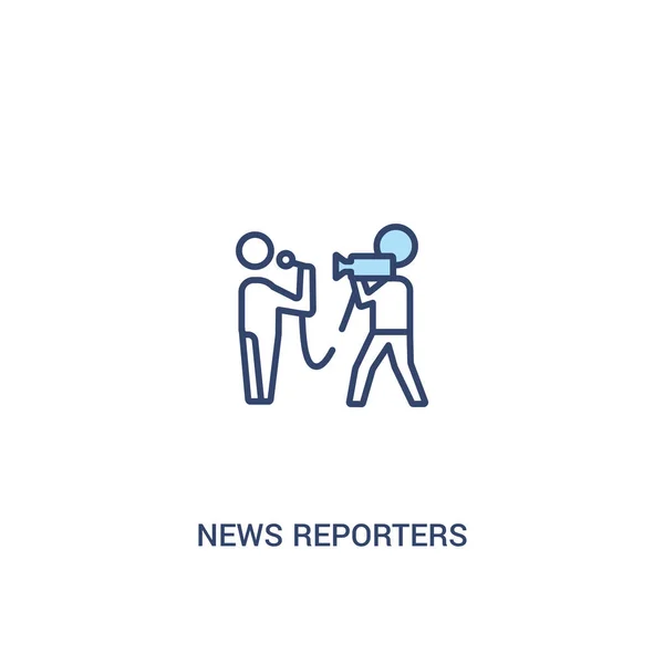Repórteres conceito 2 ícone colorido. elemento de linha simples illus — Vetor de Stock
