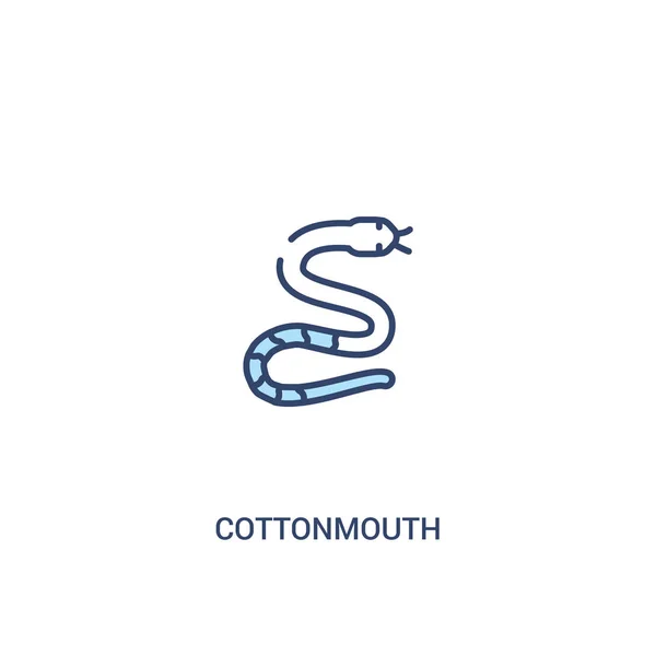 Cottonmouth concept 2 colored icon. simple line element illustra — Stock Vector