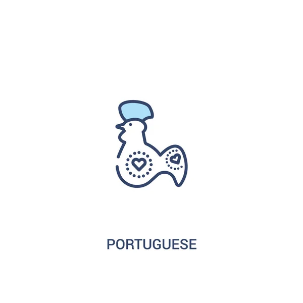 Concepto portugués 2 icono de color. elemento de línea simple illustrat — Vector de stock