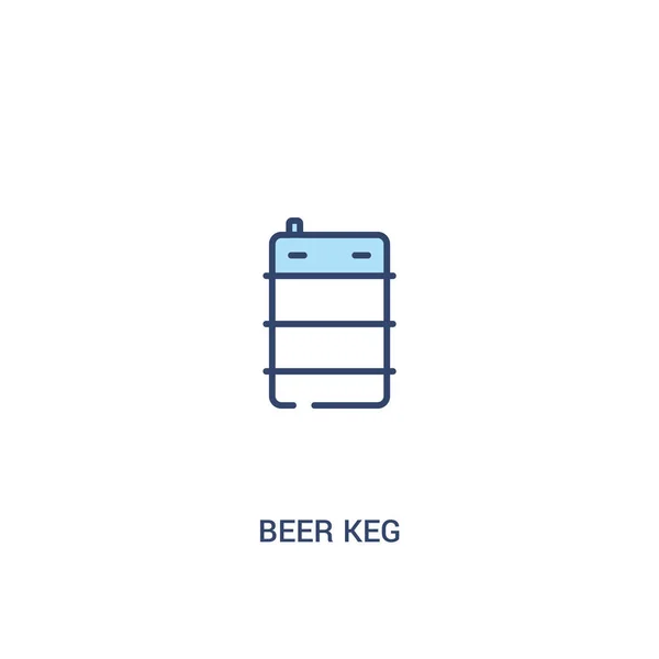 맥주 통 개념 2 색 아이콘. 간단한 선 요소 설명비율 — 스톡 벡터